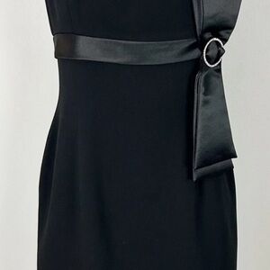 London Times Elegant Black One Shoulder Dress